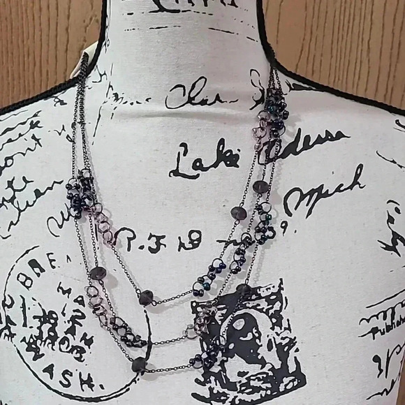 NWT Christopher & Banks layered chain beaded necklace - Picture 1 of 2
